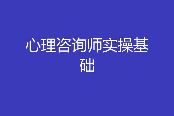 心理咨询师实操基础