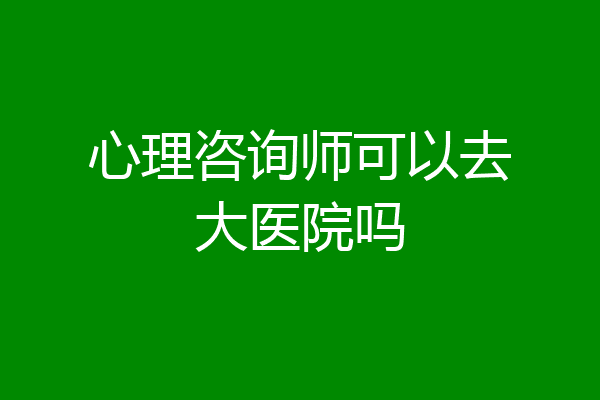 心理咨询师可以去大医院吗