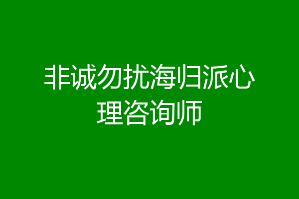 非诚勿扰海归派心理咨询师