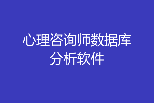 心理咨询师数据库分析软件
