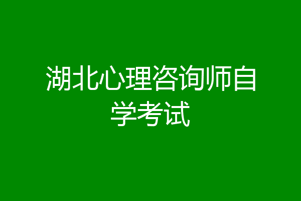湖北心理咨询师自学考试