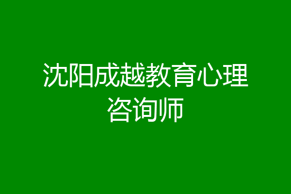 沈阳成越教育心理咨询师