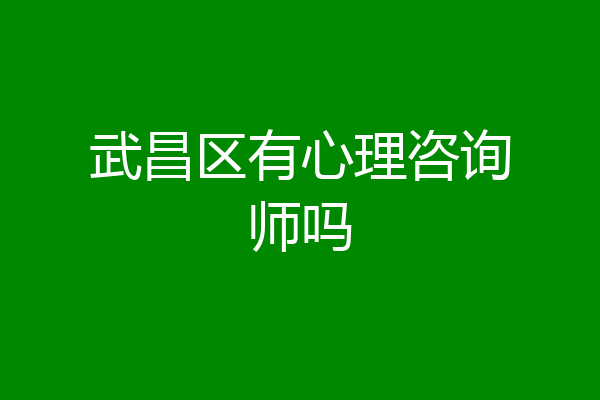 武昌区有心理咨询师吗