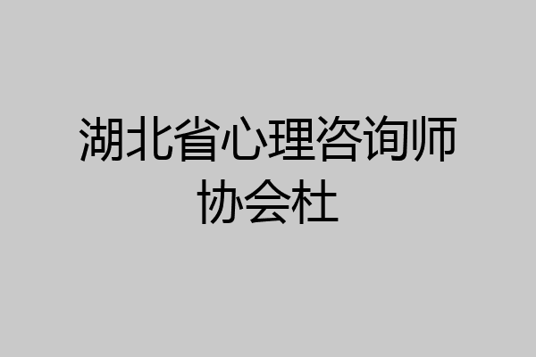 湖北省心理咨询师协会杜