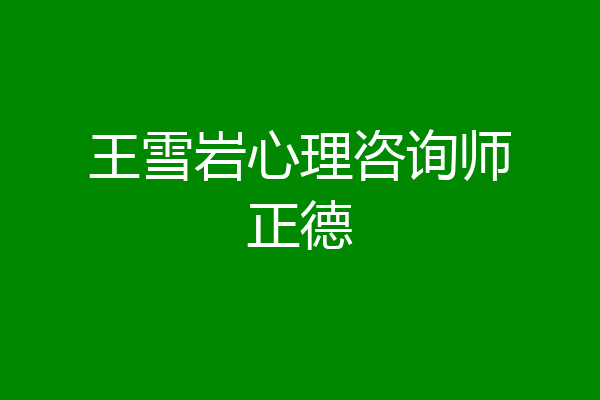 王雪岩心理咨询师正德