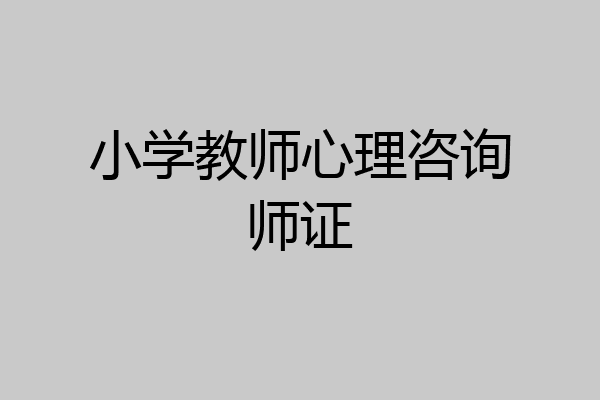 小学教师心理咨询师证