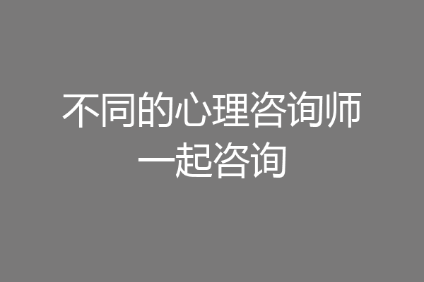 不同的心理咨询师一起咨询