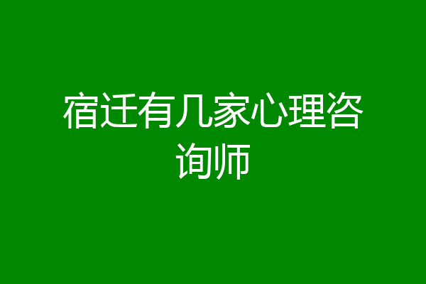 宿迁有几家心理咨询师
