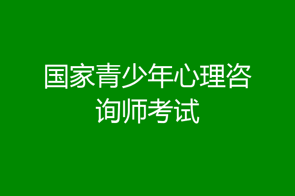国家青少年心理咨询师考试