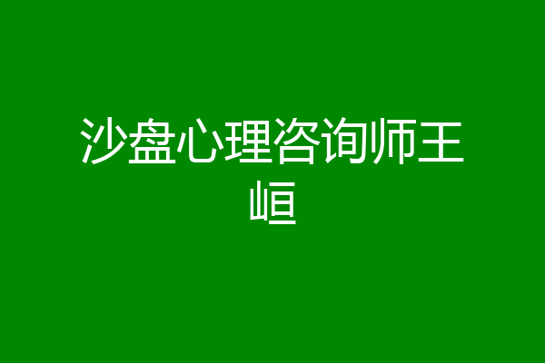 沙盘心理咨询师王峘