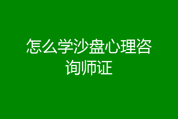 怎么学沙盘心理咨询师证