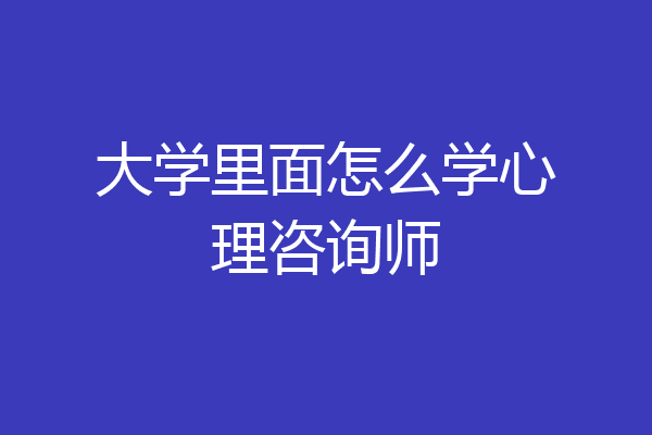 大学里面怎么学心理咨询师