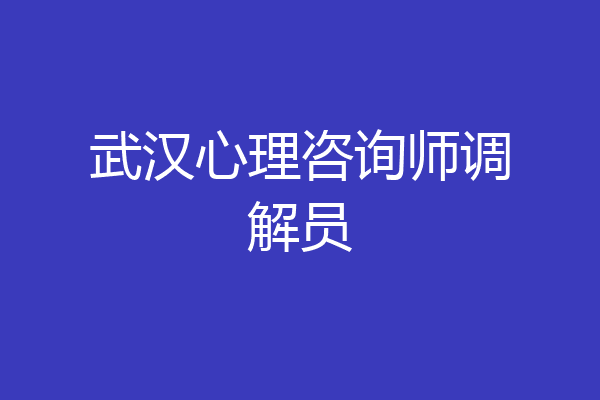 武汉心理咨询师调解员
