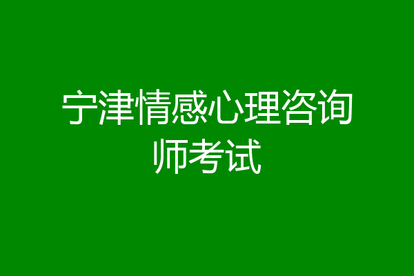 宁津情感心理咨询师考试