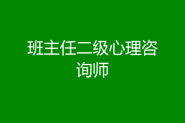 班主任二级心理咨询师