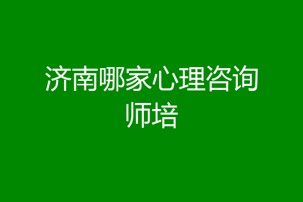 济南哪家心理咨询师培