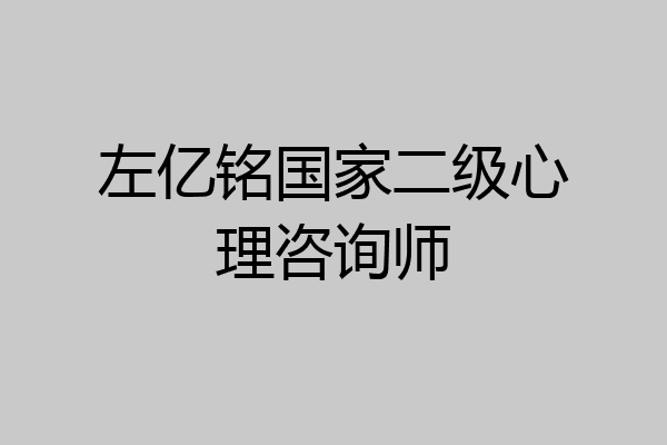 左亿铭国家二级心理咨询师