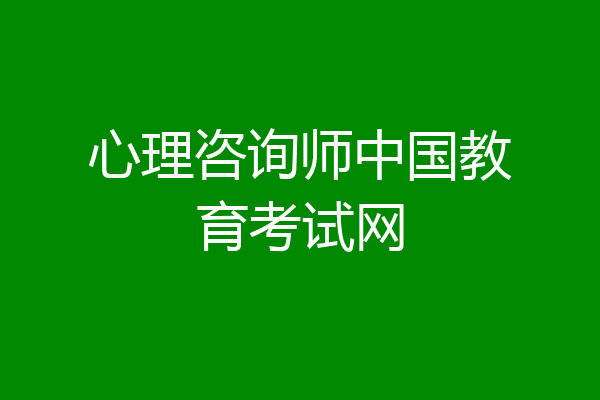 心理咨询师中国教育考试网