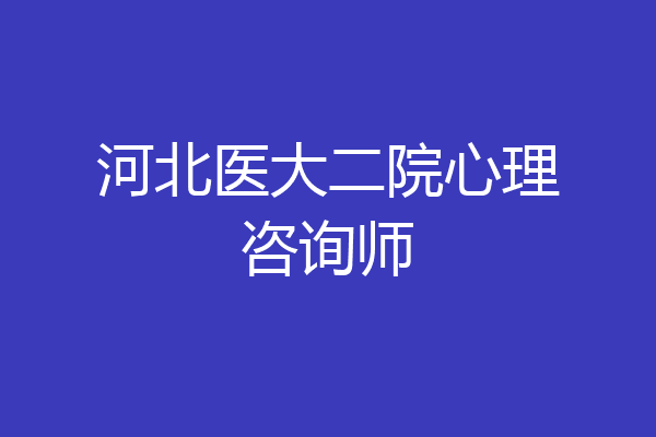 河北医大二院心理咨询师