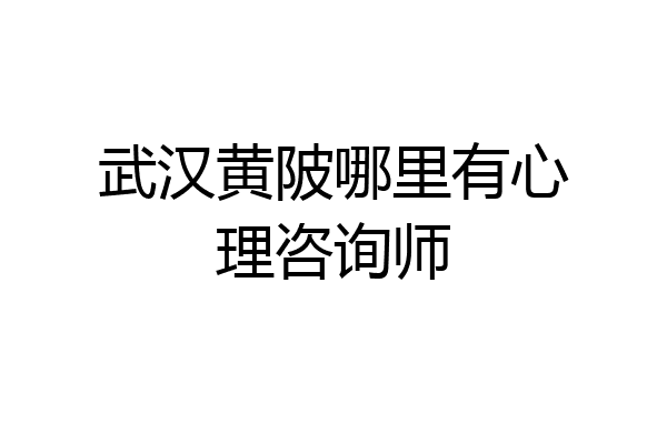 武汉黄陂哪里有心理咨询师