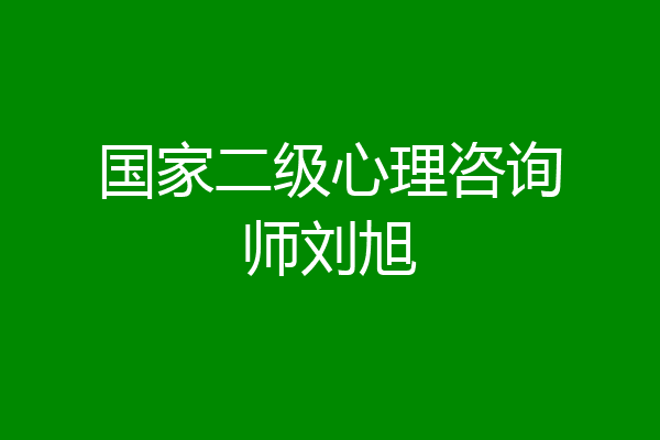 国家二级心理咨询师刘旭