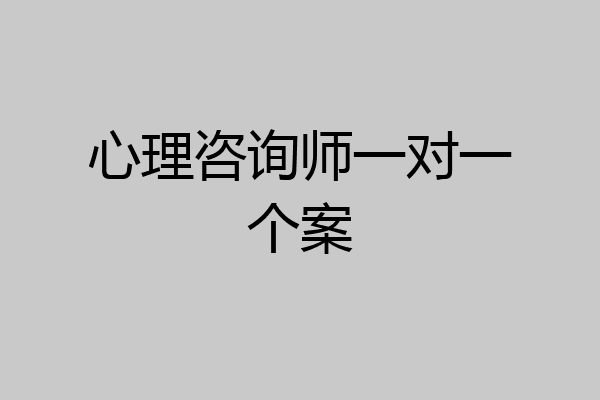 心理咨询师一对一个案