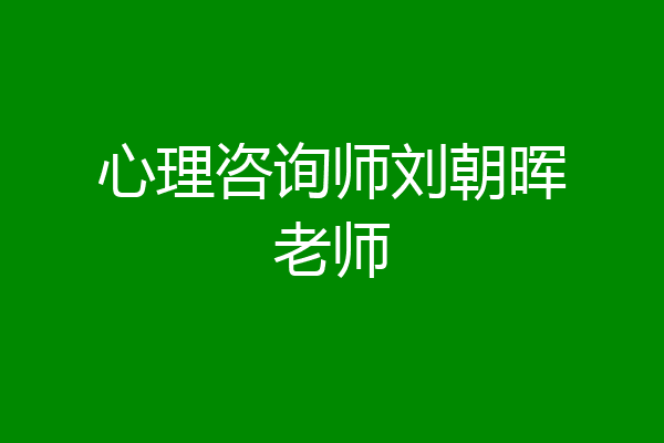 心理咨询师刘朝晖老师