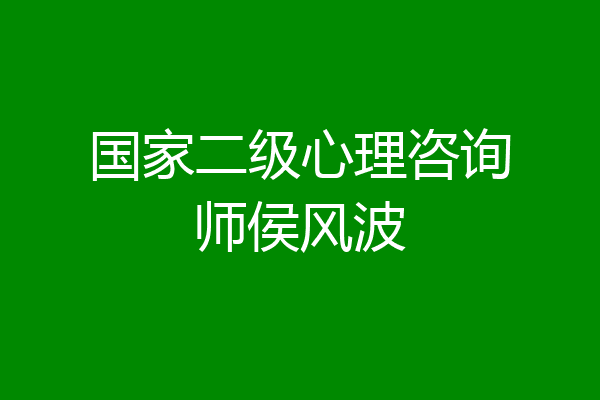 国家二级心理咨询师侯风波
