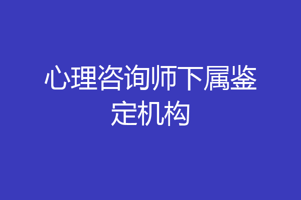 心理咨询师下属鉴定机构