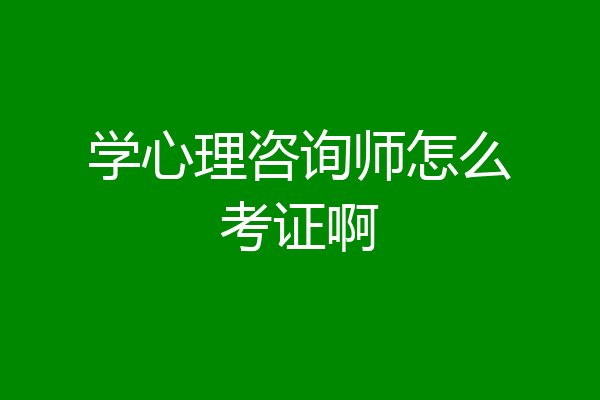 学心理咨询师怎么考证啊