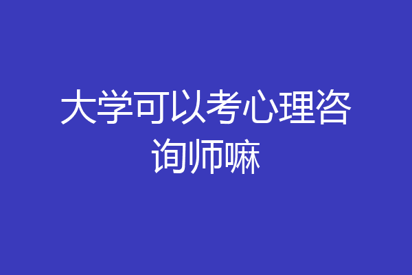 大学可以考心理咨询师嘛