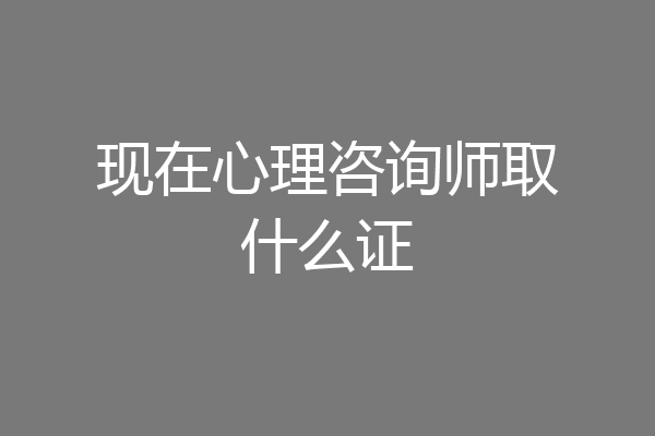 现在心理咨询师取什么证
