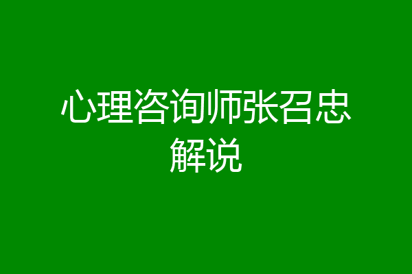 心理咨询师张召忠解说