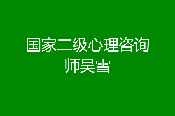 国家二级心理咨询师吴雪