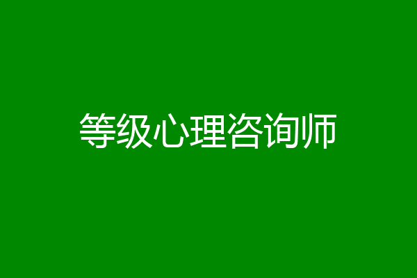 等级心理咨询师