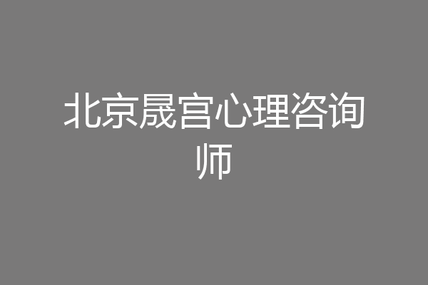 北京晟宫心理咨询师