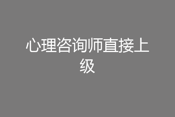 心理咨询师直接上级