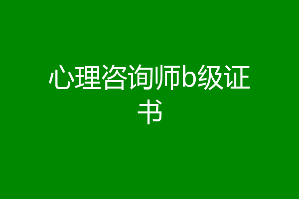 心理咨询师b级证书