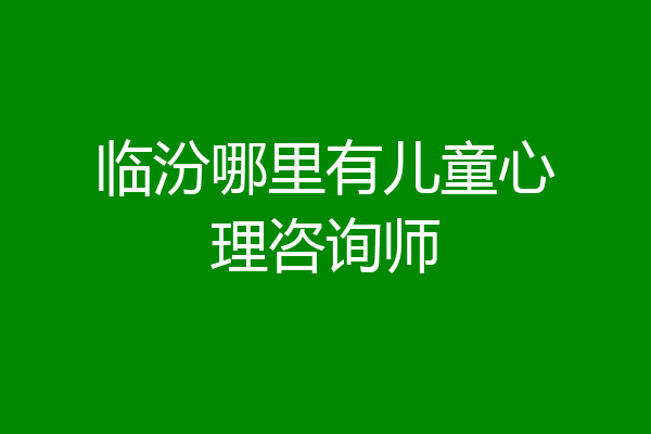临汾哪里有儿童心理咨询师
