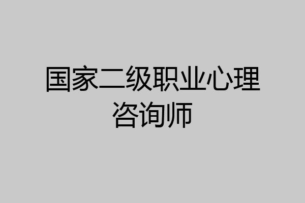 国家二级职业心理咨询师