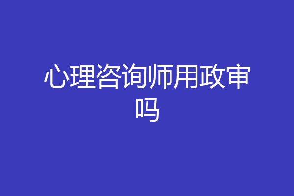 心理咨询师用政审吗