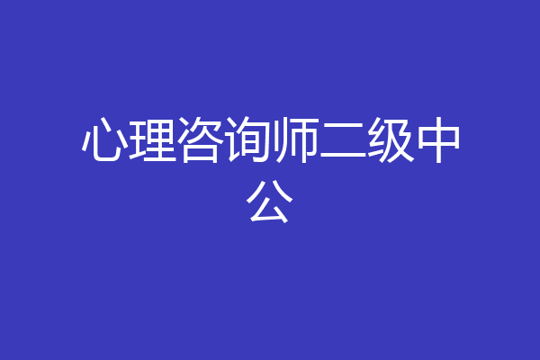 心理咨询师二级中公