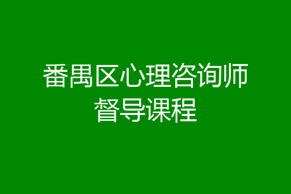 番禺区心理咨询师督导课程