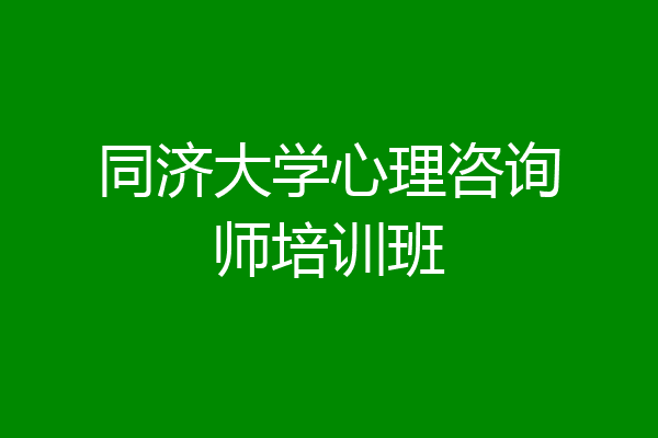 同济大学心理咨询师培训班