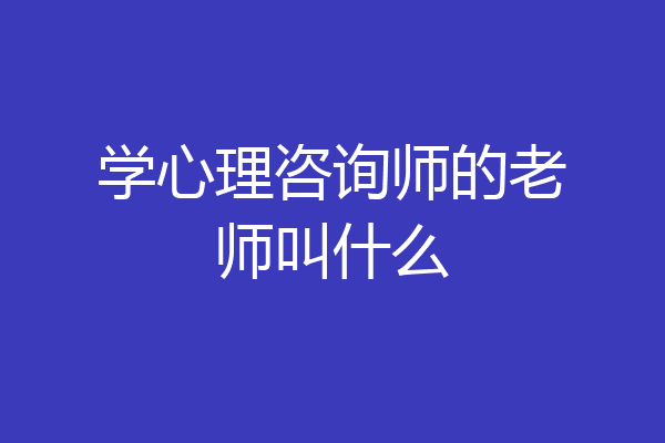 学心理咨询师的老师叫什么