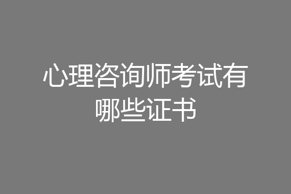 心理咨询师考试有哪些证书