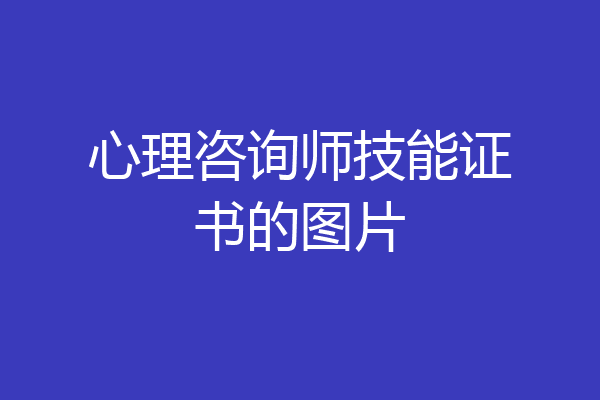 心理咨询师技能证书的图片