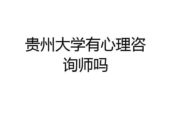 贵州大学有心理咨询师吗