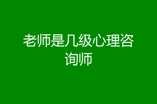老师是几级心理咨询师