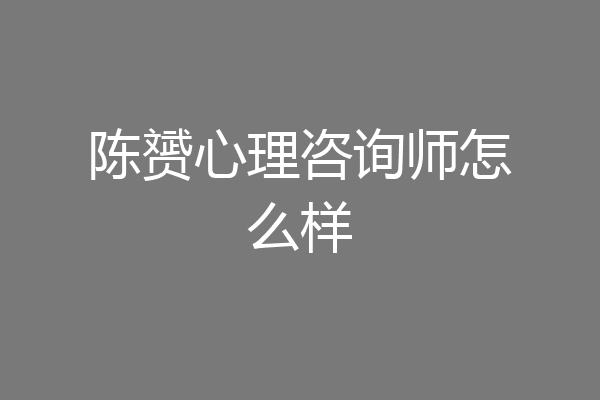 陈赟心理咨询师怎么样